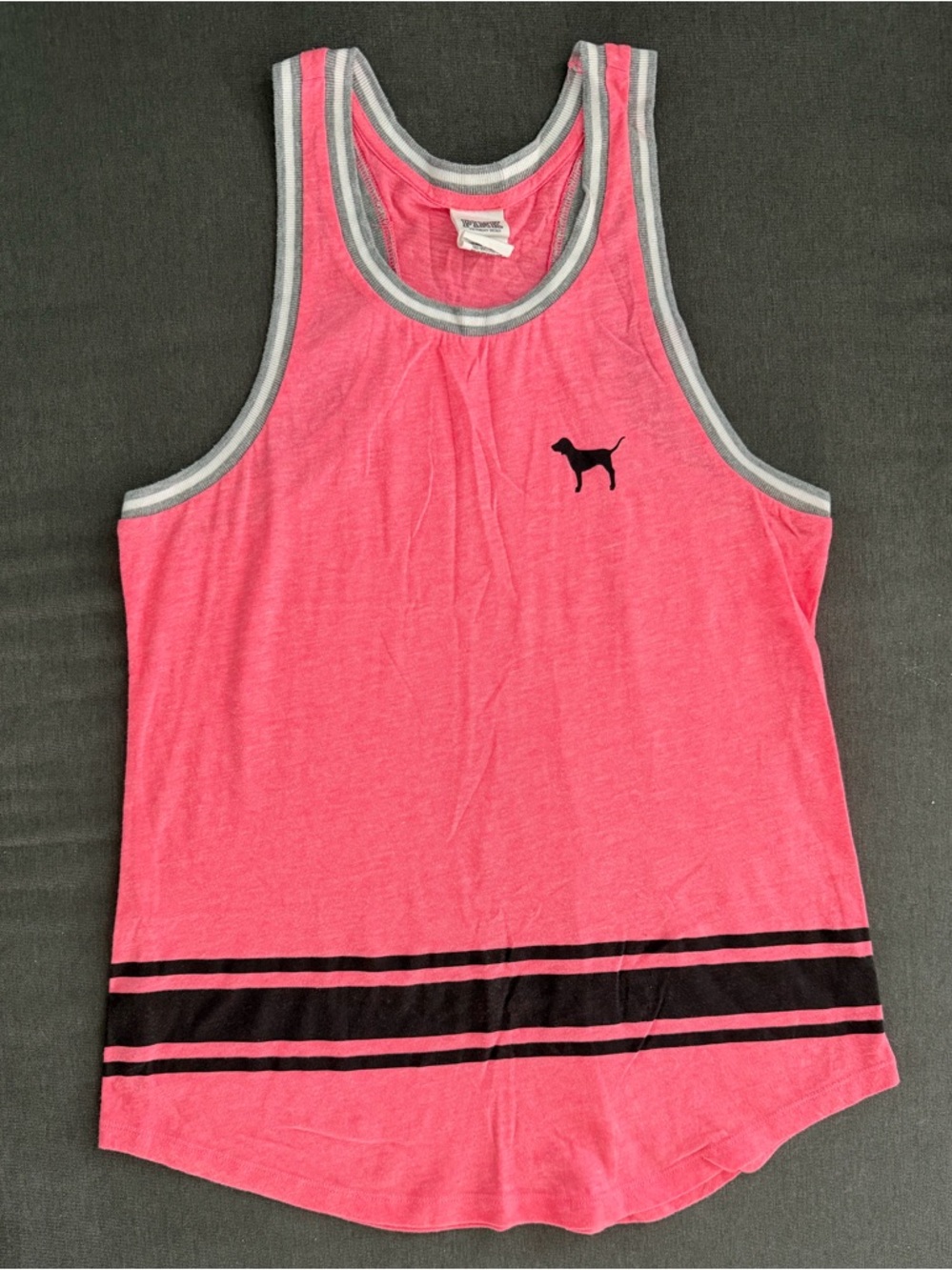 Victoria's Secret PINK Coral Tank with Gray Trim